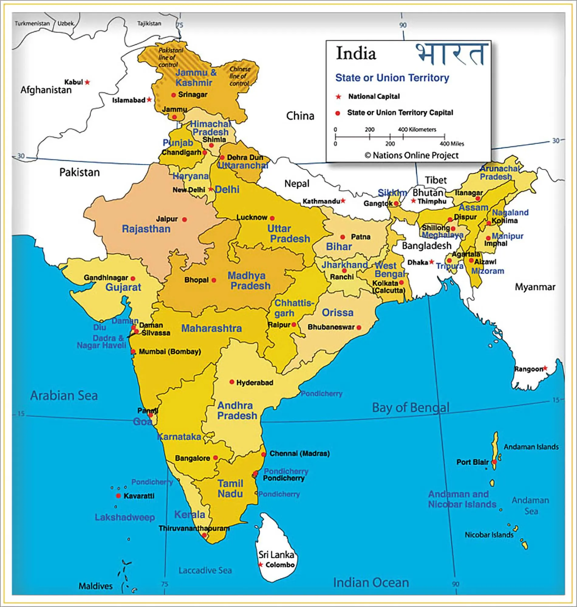 map of india