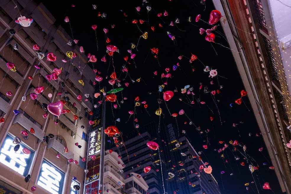 Balloons are released in Wuhan, China, to celebrate the new year. Getty Images