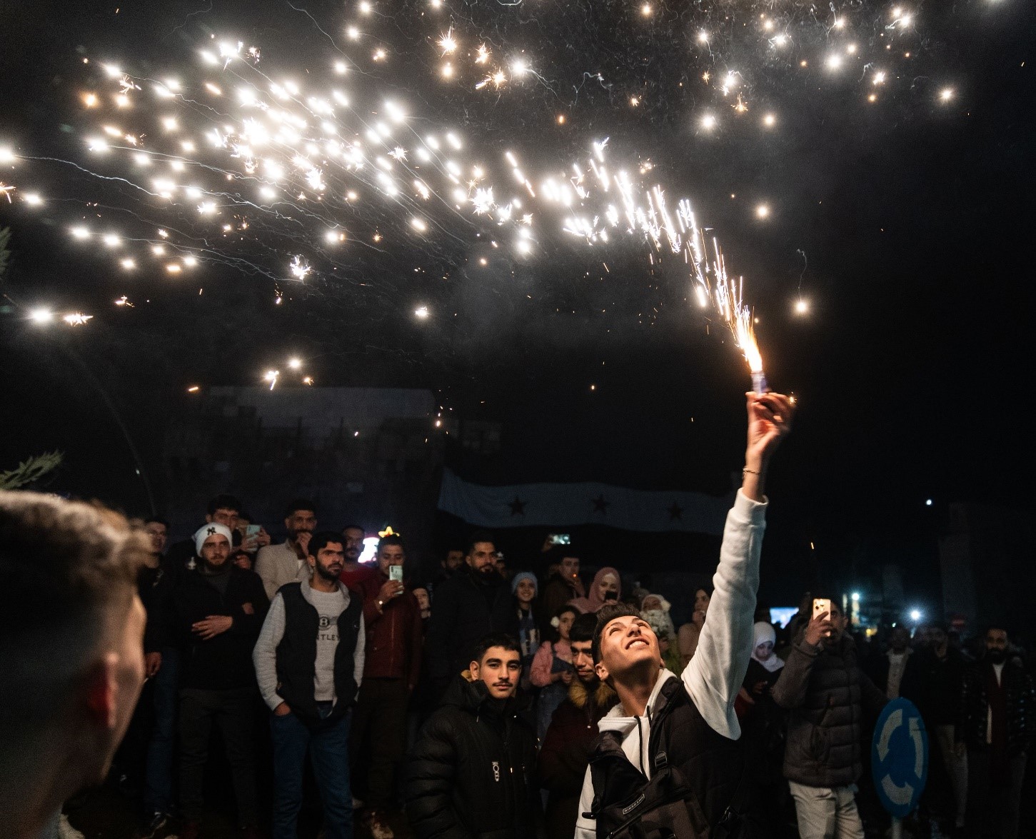 Syrians celebrate New Year's in Damascus. Emin Sansar/Anadolu/Getty Images